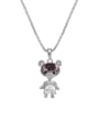 thumb Alloy Crystal Bear Cute Necklace 0