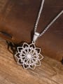 thumb Stainless steel Hollow  Flower Hip Hop Necklace 2
