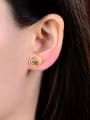 thumb 925 Sterling Silver Jade Heart Minimalist Stud Earring 1