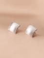 thumb 925 Sterling Silver Smotth Square Minimalist Stud Earring 2
