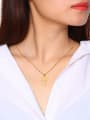thumb Stainless Steel With Gold Plated Simplistic Smooth Cross Necklaces 1