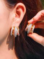 thumb Brass Cubic Zirconia Geometric Luxury Stud Earring 3