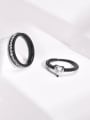 thumb Stainless steel Rhinestone Heart Hip Hop Band Ring 0