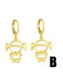 thumb Brass Icon Cute Huggie Earring 4