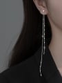 thumb 925 Sterling Silver Tassel Minimalist Threader Earring 1