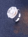 thumb 925 Sterling Silver Imitation Pearl Flower Minimalist Band Ring 0
