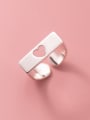thumb 925 Sterling Silver Geometric Minimalist Hollow Heart Band Ring 2
