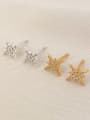 thumb 925 Sterling Silver Cubic Zirconia Star Vintage Cluster Earring 0