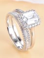 thumb 925 Sterling Silver Cubic Zirconia Geometric Luxury Band Ring 4