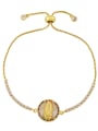 thumb Brass Cubic Zirconia Oval Vintage Wire Bracelet 2