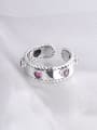 thumb 925 Sterling Silver Cubic Zirconia Heart Vintage Band Ring 2