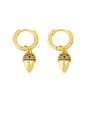 thumb Brass Cubic Zirconia Cone Vintage Huggie Earring 0