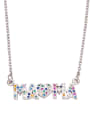 thumb Brass Cubic Zirconia Letter Ethnic Necklace 1