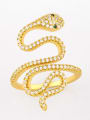 thumb Brass Cubic Zirconia Snake Vintage Band Ring 0