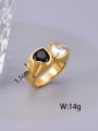 thumb Titanium Steel Cubic Zirconia Heart Minimalist Band Ring 1