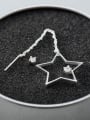 thumb 925 Sterling Silver Rhinestone Tassel Minimalist  Geometric star asymmetric Drop Earring 0