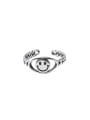 thumb 925 Sterling Silver Vintage  Smiling Face Band Ring 2