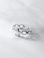thumb 925 Sterling Silver Star Minimalist Hollow Chain Band Ring 0