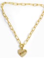 thumb Brass Cubic Zirconia Heart Vintage Necklace 4