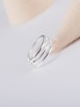 thumb 925 Sterling Silver Smooth Geometric Minimalist Stackable Ring 3