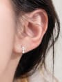 thumb 925 Sterling Silver Cross Minimalist Huggie Earring 2