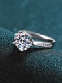 thumb Sterling Silver Moissanite White Round Dainty Engagement Rings 3