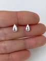 thumb 925 Sterling Silver  Smooth Water Drop Minimalist Stud Earring 3