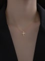 thumb 925 Sterling Silver Cubic Zirconia Cross Minimalist Regligious Necklace 1