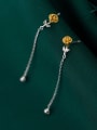 thumb 925 Sterling Silver Flower Cute Threader Earring 1