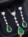 thumb Brass Cubic Zirconia Vintage Water Drop  Earring and Necklace Set 2