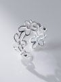 thumb 925 Sterling Silver Hollow Flower Band Ring 0