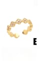 thumb Brass Enamel Cubic Zirconia Geometric Hip Hop Band Ring 4