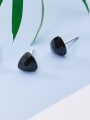 thumb 925 Sterling Silver Cubic Zirconia Black Geometric Minimalist Stud Earring 0