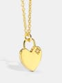 thumb Brass Rhinestone Heart Minimalist Necklace 0