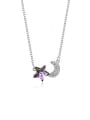 thumb 925 Sterling Silver Austrian Crystal Moon Classic Necklace 4