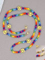 thumb Stainless steel Bead Multi Color Smiley Bohemia Hand-woven Necklace 3