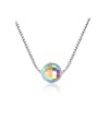 thumb 925 Sterling Silver Simple Synthetic Crystal Pendant Necklace 0