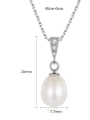 thumb 925 Sterling Silver Imitation Pearl Water Drop Dainty Necklace 3