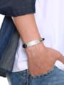 thumb Stainless Steel With White Gold Plated Simplistic Square Bracelets 1