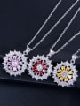thumb Dainty Flower Brass Cubic Zirconia Earring Ring and Necklace Set 3