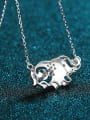 thumb Sterling Silver Moissanite Elephant Dainty Necklace 3
