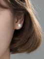 thumb 925 Sterling Silver Flower Minimalist Stud Earring 1