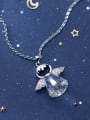 thumb 925 Sterling Silver Crystal Cute Angel Pendant Necklace 3