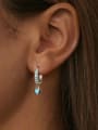 thumb 925 Sterling Silver Turquoise Heart Dainty Huggie Earring 1