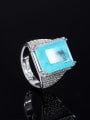 thumb Brass Cubic Zirconia Geometric Statement Band Ring 2