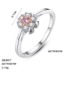thumb 925 Sterling Silver Cubic Zirconia Multi Color Flower Minimalist Band Ring 2