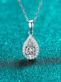 thumb 925 Sterling Silver Moissanite Water Drop Dainty Necklace 0