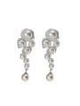 thumb 925 Sterling Silver Imitation Pearl Flower Vintage Earring 0