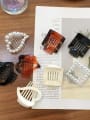 thumb Cellulose Acetate Love heart-shaped square pearl Jaw Hair Claw 1