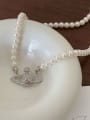 thumb 925 Sterling Silver Freshwater Pearl Planet Vintage Beaded Necklace 2